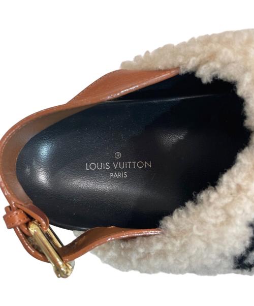LOUIS VUITTON（ルイ ヴィトン）LOUIS VUITTON (ルイ ヴィトン) パセオライン ボア サンダル アイボリー×ブラック サイズ:35 1/2の古着・服飾アイテム