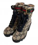 GUCCIグッチ）の古着「GG柄 シェリーライン ウール アンクルブーツ」｜ベージュ