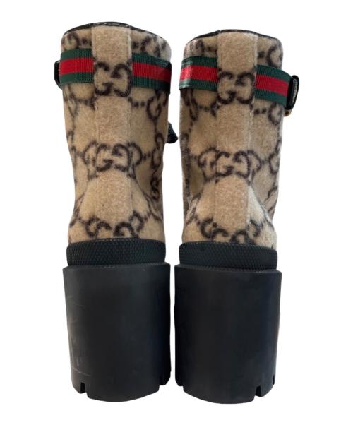 GUCCI（グッチ）GUCCI (グッチ) GG柄 シェリーライン ウール アンクルブーツ ベージュ サイズ:37の古着・服飾アイテム