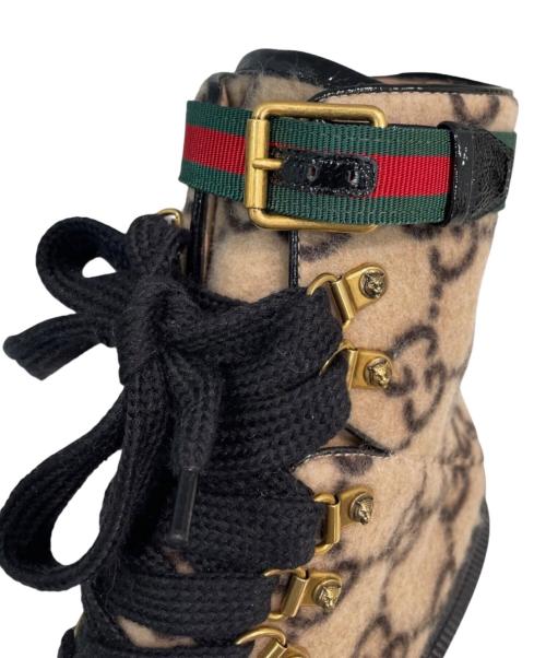 GUCCI（グッチ）GUCCI (グッチ) GG柄 シェリーライン ウール アンクルブーツ ベージュ サイズ:37の古着・服飾アイテム