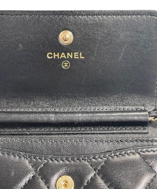 CHANEL（シャネル）CHANEL (シャネル) マトラッセ ココマーク カメリア ミニ チェーン ショルダーウォレット ブラックの古着・服飾アイテム