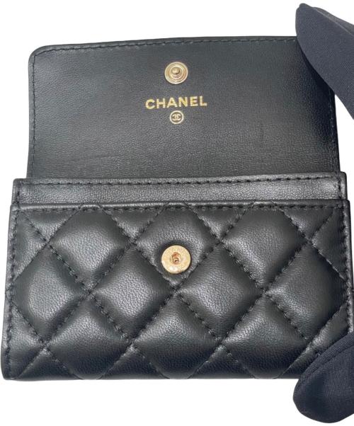 CHANEL（シャネル）CHANEL (シャネル) ココマーク マトラッセ カードケース ブラックの古着・服飾アイテム