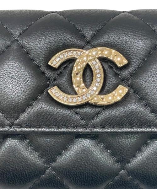 CHANEL（シャネル）CHANEL (シャネル) ココマーク マトラッセ カードケース ブラックの古着・服飾アイテム