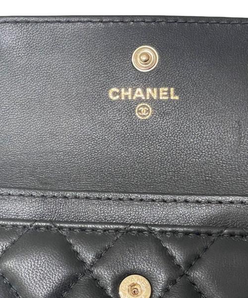 CHANEL（シャネル）CHANEL (シャネル) ココマーク マトラッセ カードケース ブラックの古着・服飾アイテム