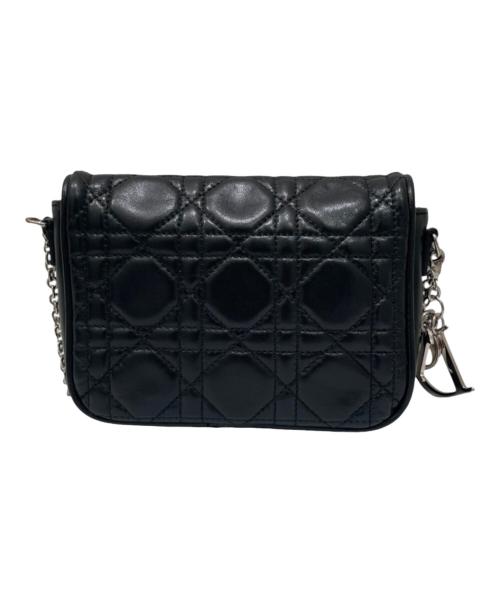 Christian Dior（クリスチャン ディオール）Christian Dior (クリスチャン ディオール) レディディオール カナージュ チェーンウォレット ブラックの古着・服飾アイテム