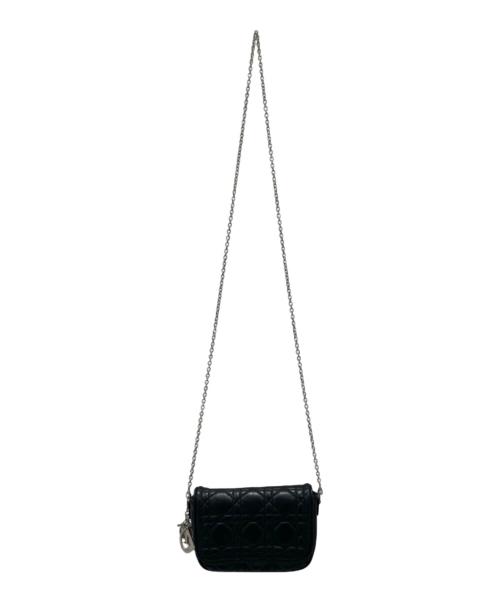 Christian Dior（クリスチャン ディオール）Christian Dior (クリスチャン ディオール) レディディオール カナージュ チェーンウォレット ブラックの古着・服飾アイテム