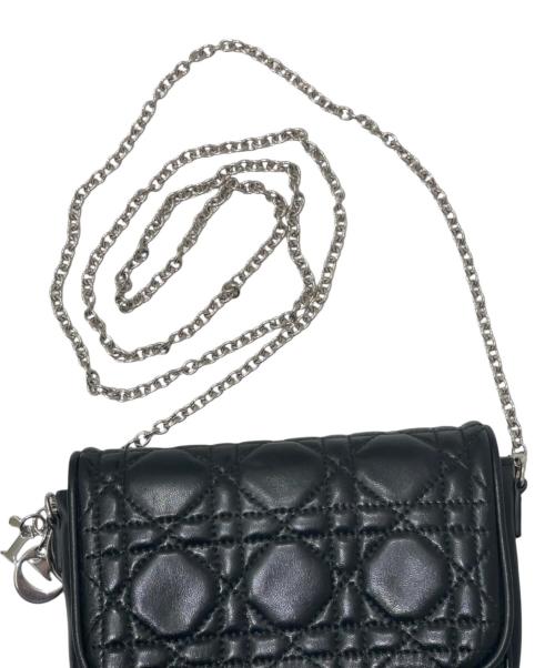 Christian Dior（クリスチャン ディオール）Christian Dior (クリスチャン ディオール) レディディオール カナージュ チェーンウォレット ブラックの古着・服飾アイテム