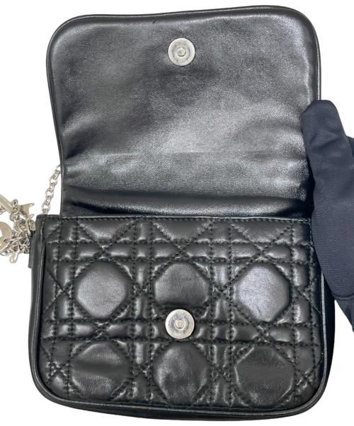 Christian Dior（クリスチャン ディオール）Christian Dior (クリスチャン ディオール) レディディオール カナージュ チェーンウォレット ブラックの古着・服飾アイテム