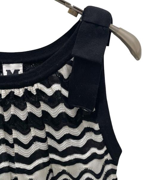 missoni（ミッソーニ）missoni (ミッソーニ) ノースリーブカットソー ホワイト×ブラック サイズ:44の古着・服飾アイテム