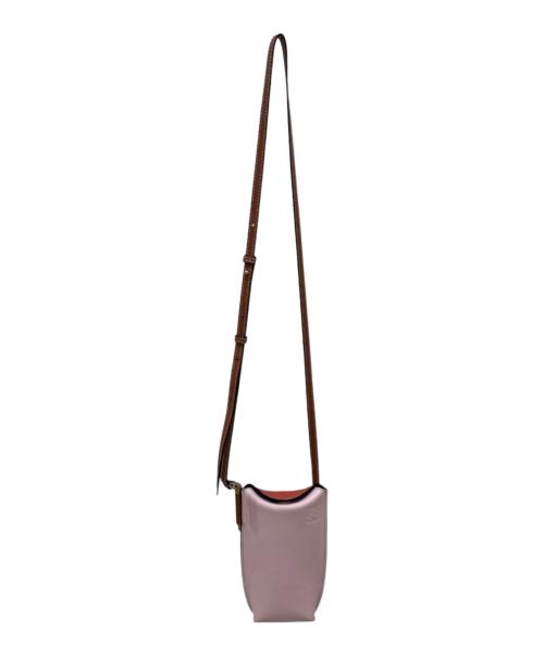 LOEWE（ロエベ）LOEWE (ロエベ) GATE POCKET ROSA SUA アナグラム ショルダーバッグ ピンク×オレンジの古着・服飾アイテム