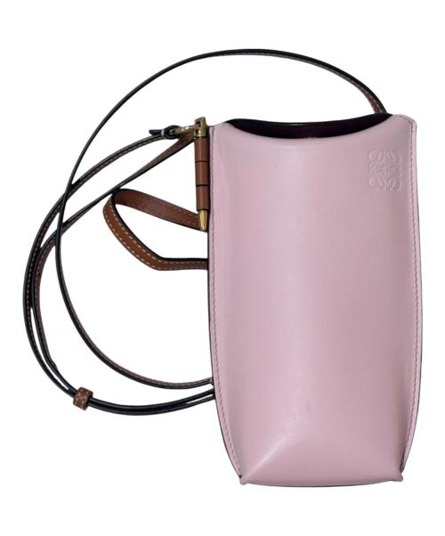 LOEWE（ロエベ）LOEWE (ロエベ) GATE POCKET ROSA SUA アナグラム ショルダーバッグ ピンク×オレンジの古着・服飾アイテム