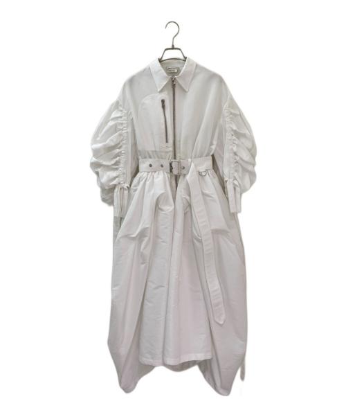 ALEXANDER McQUEEN（アレキサンダーマックイーン）ALEXANDER McQUEEN (アレキサンダーマックイーン) ジップアップワンピース ホワイト サイズ:36の古着・服飾アイテム