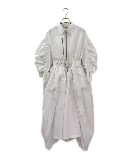 ALEXANDER McQUEEN（アレキサンダーマックイーン）ALEXANDER McQUEEN (アレキサンダーマックイーン) ジップアップワンピース ホワイト サイズ:36の古着・服飾アイテム