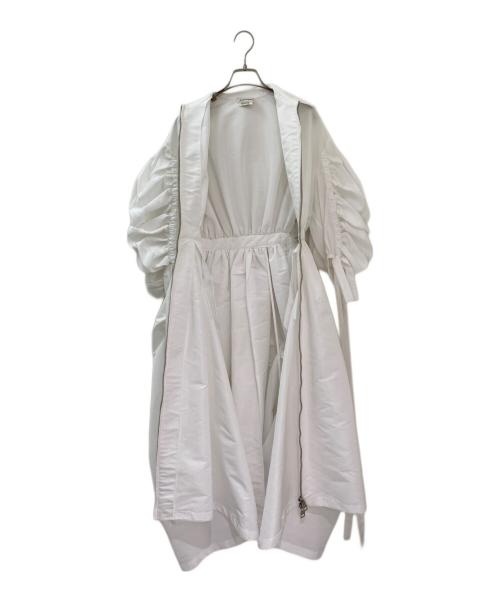 ALEXANDER McQUEEN（アレキサンダーマックイーン）ALEXANDER McQUEEN (アレキサンダーマックイーン) ジップアップワンピース ホワイト サイズ:36の古着・服飾アイテム
