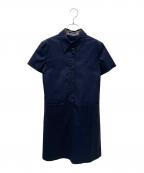 BURBERRY BLUE LABELバーバリー ブルー レーベル）の古着「半袖シャツワンピース」｜ネイビー