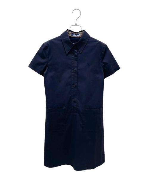 BURBERRY BLUE LABEL（バーバリー ブルー レーベル）BURBERRY BLUE LABEL (バーバリー ブルー レーベル) 半袖シャツワンピース ネイビー サイズ:38の古着・服飾アイテム
