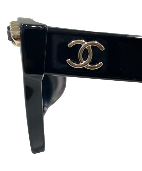 CHANEL（シャネル）CHANEL (シャネル) ココマーク チェーンモチーフ サングラス ブラックの古着・服飾アイテム
