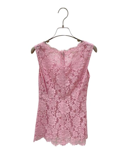 DOLCE & GABBANA（ドルチェ＆ガッバーナ）DOLCE & GABBANA (ドルチェ＆ガッバーナ) レースノースリーブブラウス ピンク サイズ:36の古着・服飾アイテム