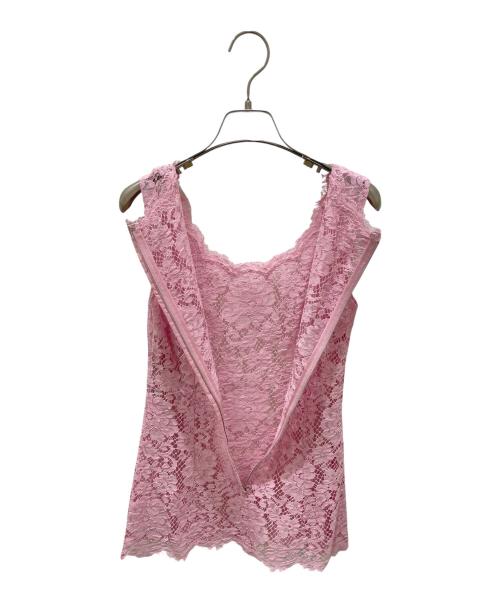 DOLCE & GABBANA（ドルチェ＆ガッバーナ）DOLCE & GABBANA (ドルチェ＆ガッバーナ) レースノースリーブブラウス ピンク サイズ:36の古着・服飾アイテム