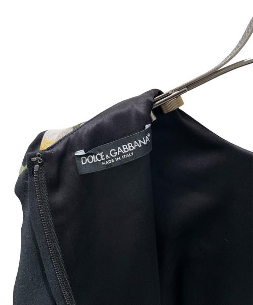 DOLCE & GABBANA（ドルチェ＆ガッバーナ）DOLCE & GABBANA (ドルチェ＆ガッバーナ) フラワーデザインワンピース ブラック サイズ:38の古着・服飾アイテム