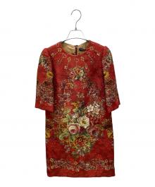 DOLCE & GABBANA（ドルチェ＆ガッバーナ）の古着「Keys and Roses Print Dress」｜レッド