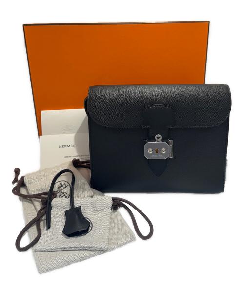 HERMES（エルメス）HERMES (エルメス) サックアデペッシュ21/ヴォーエプソン/W刻印/シルバー金具 ノワールの古着・服飾アイテム