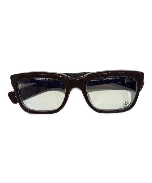 CHROME HEARTS（クロムハーツ）CHROME HEARTS (クロムハーツ) SEE YOU IN TEA BS Flare Sunglasses/SEE YOU IN TEA BSフレア 伊達眼鏡 ブラウン サイズ:53▢20-143の古着・服飾アイテム