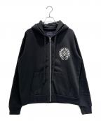 CHROME HEARTSクロムハーツ）の古着「Horseshoe Zip Hoodie/ホースシュージップパーカー」｜ブラック