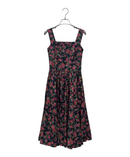 DOLCE & GABBANA（ドルチェ＆ガッバーナ）DOLCE & GABBANA (ドルチェ＆ガッバーナ) 花柄ノースリーブワンピース ブラック サイズ:36の古着・服飾アイテム