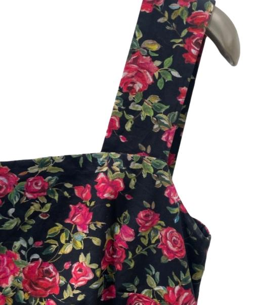 DOLCE & GABBANA（ドルチェ＆ガッバーナ）DOLCE & GABBANA (ドルチェ＆ガッバーナ) 花柄ノースリーブワンピース ブラック サイズ:36の古着・服飾アイテム