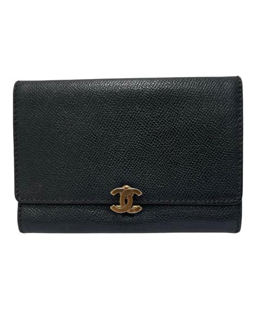 CHANEL（シャネル）CHANEL (シャネル) コンパクトウォレット ブラックの古着・服飾アイテム