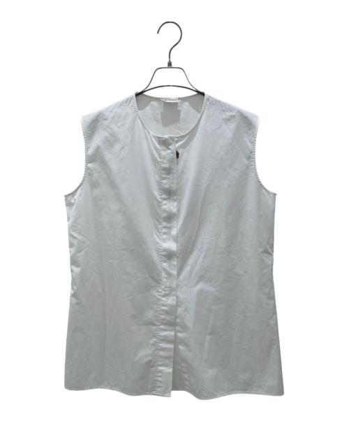 HERMES（エルメス）HERMES (エルメス) ジップアップノースリーブカットソー ホワイト サイズ:40の古着・服飾アイテム