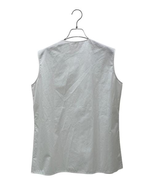 HERMES（エルメス）HERMES (エルメス) ジップアップノースリーブカットソー ホワイト サイズ:40の古着・服飾アイテム