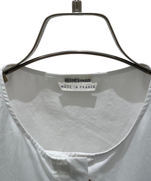 HERMES（エルメス）HERMES (エルメス) ジップアップノースリーブカットソー ホワイト サイズ:40の古着・服飾アイテム