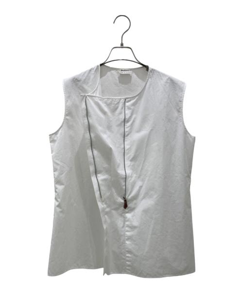 HERMES（エルメス）HERMES (エルメス) ジップアップノースリーブカットソー ホワイト サイズ:40の古着・服飾アイテム