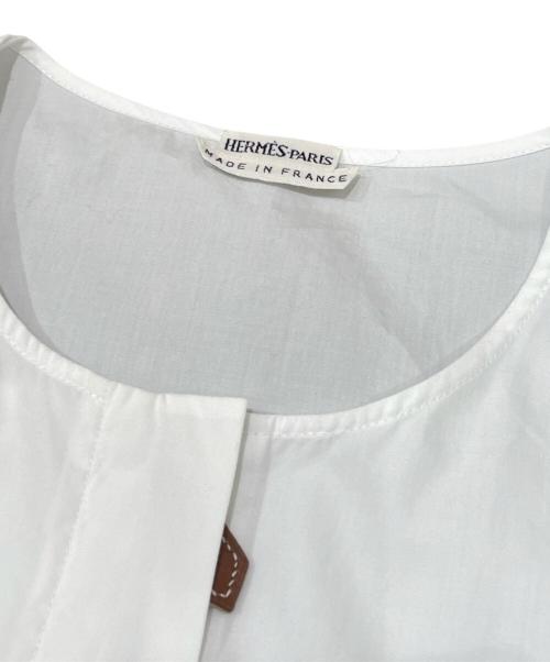 HERMES（エルメス）HERMES (エルメス) ジップアップノースリーブカットソー ホワイト サイズ:40の古着・服飾アイテム