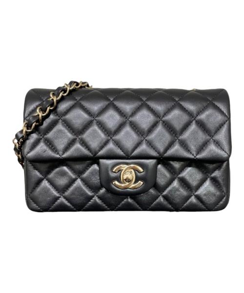 CHANEL（シャネル）CHANEL (シャネル) ミニマトラッセ20 シングルフラップチェーンショルダーバッグ ブラック サイズ:20の古着・服飾アイテム