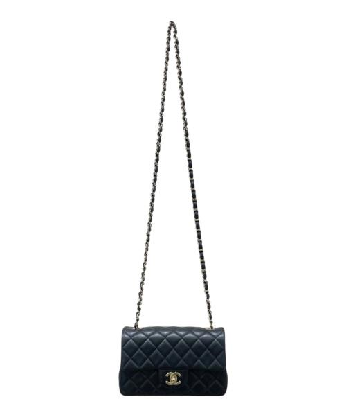 CHANEL（シャネル）CHANEL (シャネル) ミニマトラッセ20 シングルフラップチェーンショルダーバッグ ブラック サイズ:20の古着・服飾アイテム