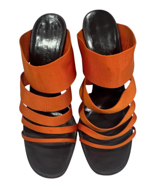 HERMES（エルメス）HERMES (エルメス) ウェッジヒールサンダル ブラウン×オレンジ サイズ:37の古着・服飾アイテム