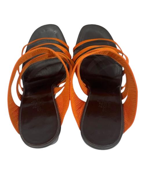 HERMES（エルメス）HERMES (エルメス) ウェッジヒールサンダル ブラウン×オレンジ サイズ:37の古着・服飾アイテム