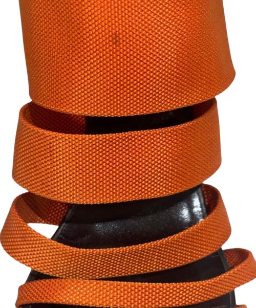 HERMES（エルメス）HERMES (エルメス) ウェッジヒールサンダル ブラウン×オレンジ サイズ:37の古着・服飾アイテム