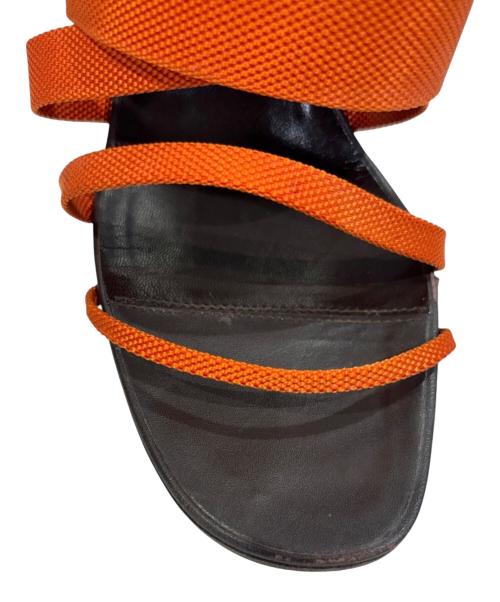 HERMES（エルメス）HERMES (エルメス) ウェッジヒールサンダル ブラウン×オレンジ サイズ:37の古着・服飾アイテム