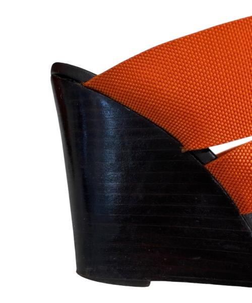 HERMES（エルメス）HERMES (エルメス) ウェッジヒールサンダル ブラウン×オレンジ サイズ:37の古着・服飾アイテム