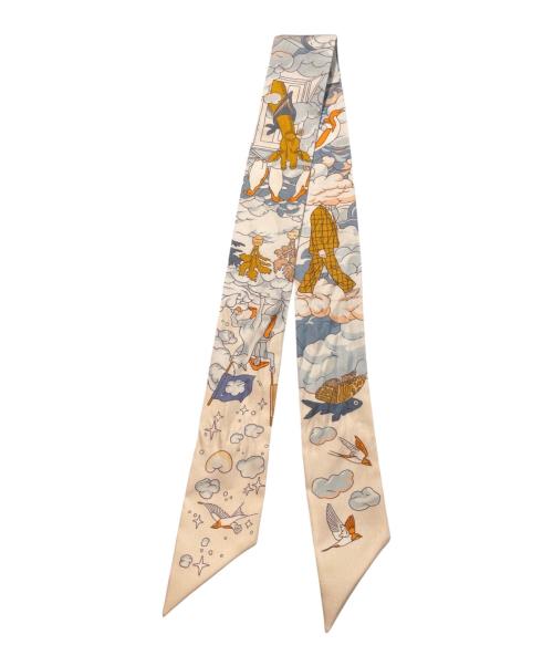 HERMES（エルメス）HERMES (エルメス) ツイリー/SUR MON NUAGE（私の雲） アイボリーの古着・服飾アイテム