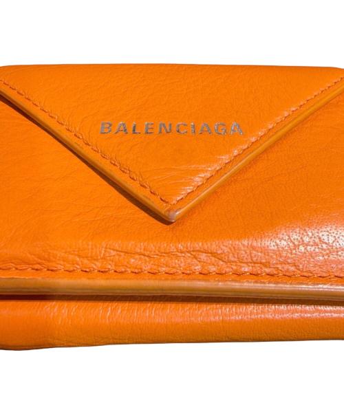 BALENCIAGA（バレンシアガ）BALENCIAGA (バレンシアガ) ペーパー ミニウォレット（PAPIER MINI WALLET） オレンジの古着・服飾アイテム
