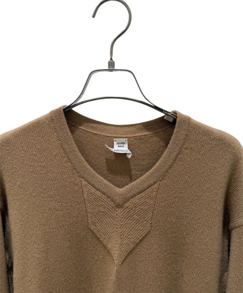 HERMES（エルメス）HERMES (エルメス) Hロゴ金具カシミヤニットワンピース キャメル サイズ:34の古着・服飾アイテム