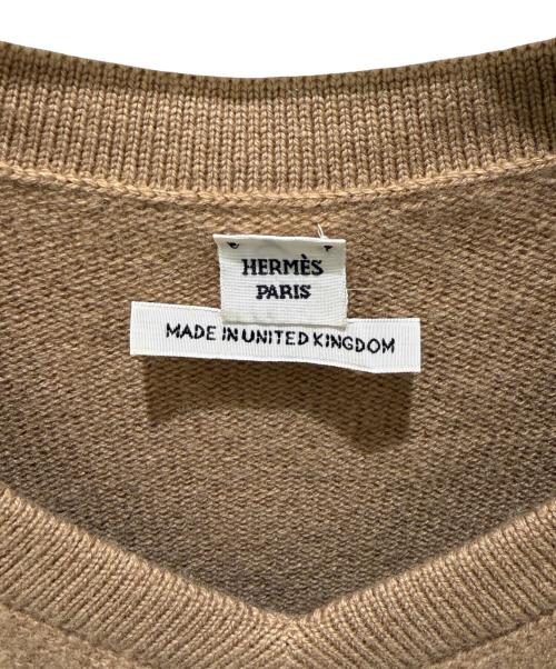 HERMES（エルメス）HERMES (エルメス) Hロゴ金具カシミヤニットワンピース キャメル サイズ:34の古着・服飾アイテム