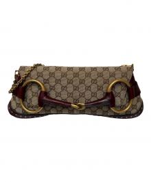GUCCI（グッチ）の古着「ホースビット チェーンショルダーバッグ」｜ボルドー×ベージュ