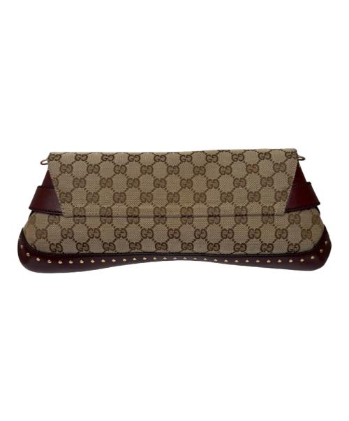 GUCCI（グッチ）GUCCI (グッチ) ホースビット チェーンショルダーバッグ ボルドー×ベージュの古着・服飾アイテム