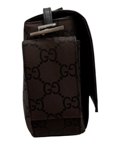 GUCCI（グッチ）GUCCI (グッチ) GGナイロン ショルダーバッグ ブラウンの古着・服飾アイテム